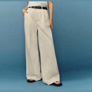Reformation Cream Wide Leg Pants